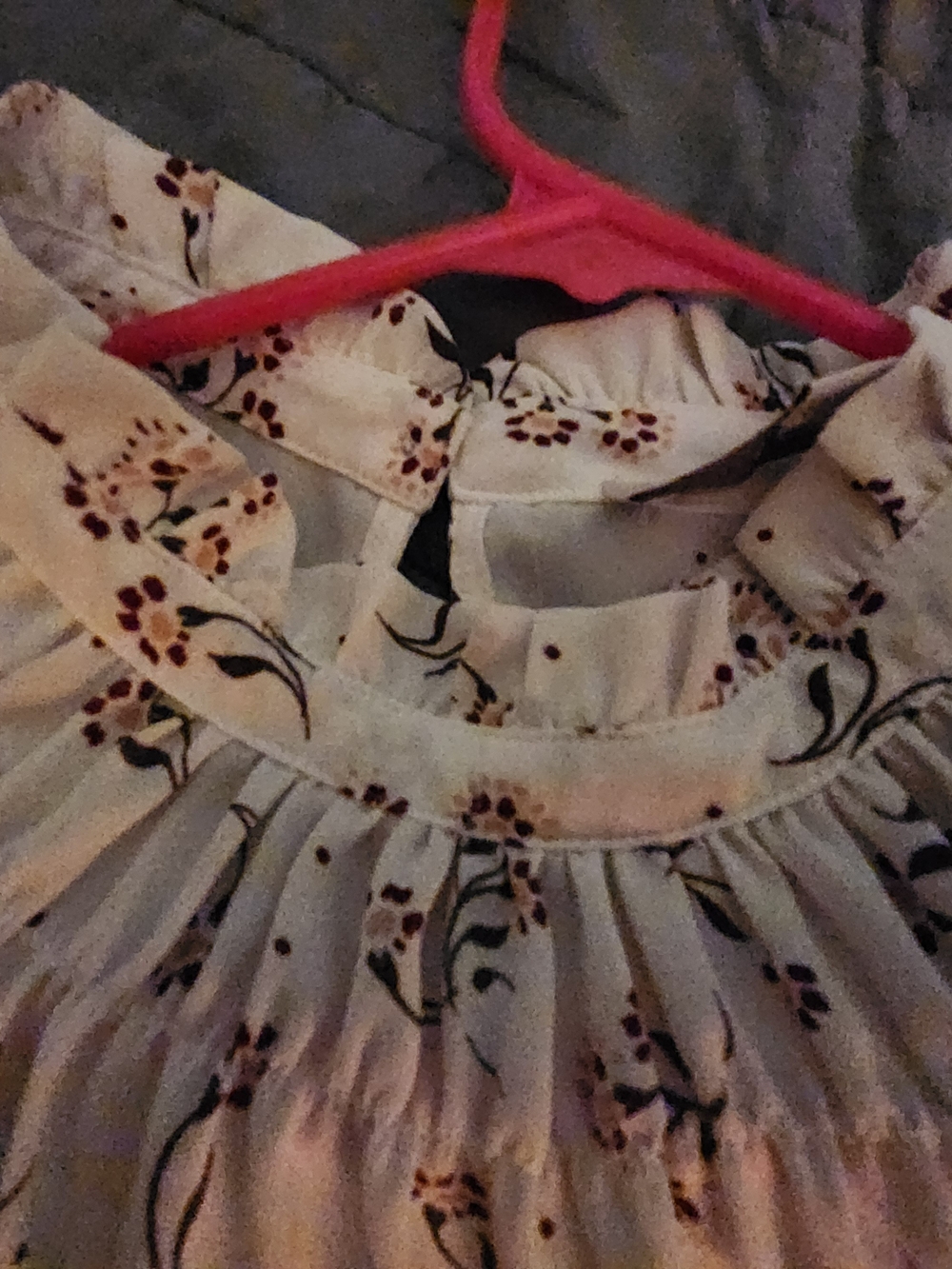LOFT Cream Blouse with Floral Print